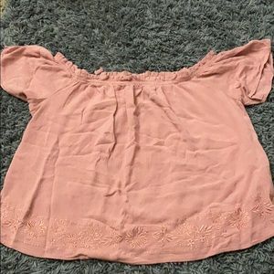 Light pink off the shoulders top